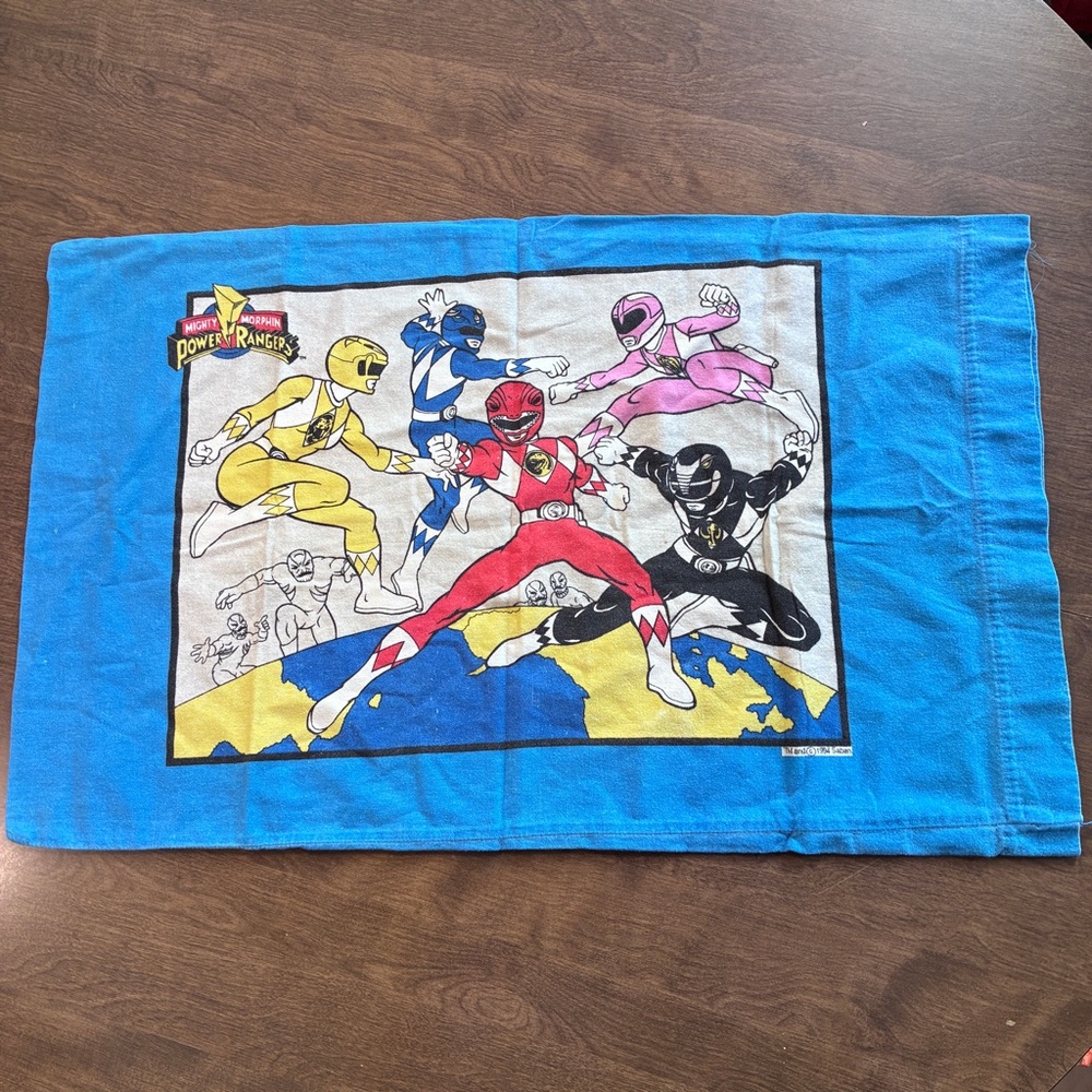 VTG 1994 Saban Mighty Morphin Power Rangers Blue Pillow Case
